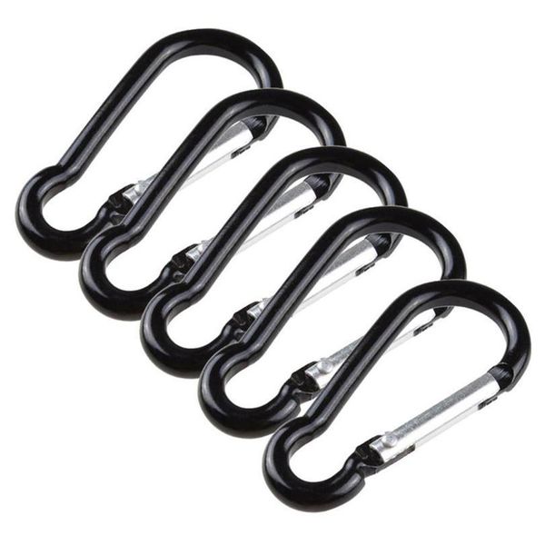 

5/10pcs black gourd carabiner aluminum alloy d ring key chain carabiners hook spring snap clip hooks keychain climbing e qylijs