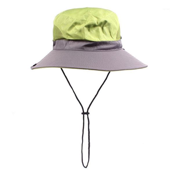 

women patchwork hiking bucket fisherman hat design summer beach hats anti-uv sun protection cap for men sunhat1, Blue;gray