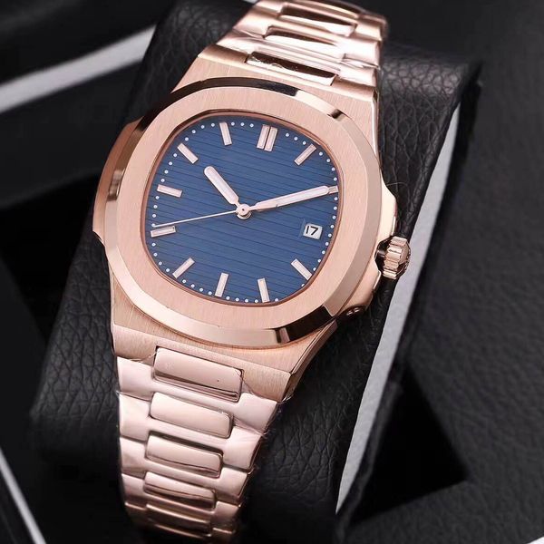 

19 colors mens watch 5711/1a 40mm automatic movement glide sooth second hand sapphire glass rose gold watches quality 324 classic wristwatch, Slivery;brown