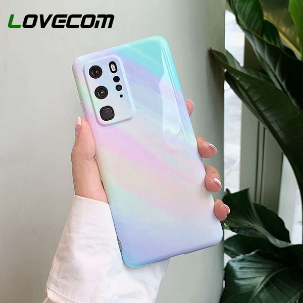 

lovecom blu-ray starry sky phone case p30 mate 30 soft imd glossy back cover coque for huawei p40 pro gift