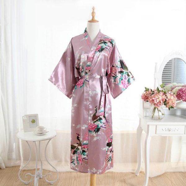 

bzel silk satin wedding bride bridesmaid robe floral bathrobe long kimono robe night bath fashion dressing gown pyjama1, Black;red