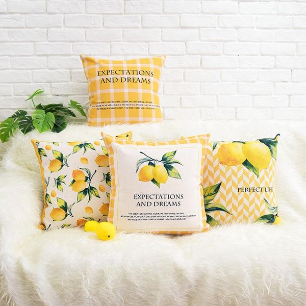 

nordic style cushion cover yellow blue throw pillow cover decorative pillows cases geometric pillowcase linen cushion for sofa