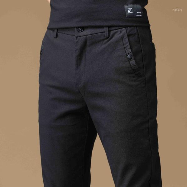 

icpans thin casual pants men summer smart business office pencil pants formal trousers male 20201, Black