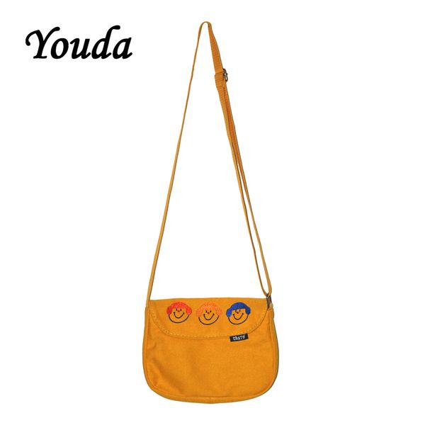 

youda 2020 new original canvas material women's bag cute style student's messenger bag casual simple classic shopping handbag