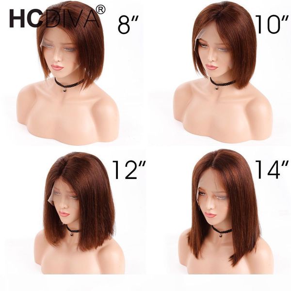 

13x3 short bob lace front wigs indian virgin human hair natural wave indian remy natural black pre plucked bleached knots for black women