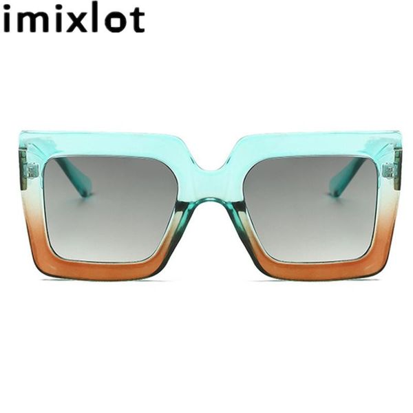 

sunglasses imixlot 2021 square women brand designer vintage retro big frame female sun glasses, White;black