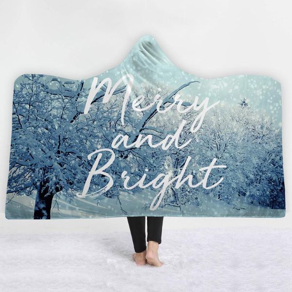 

christmas hooded blanket 3d printed plush sherpa fleece hoodie blanket for adults microfiber warm throw for home sofa1