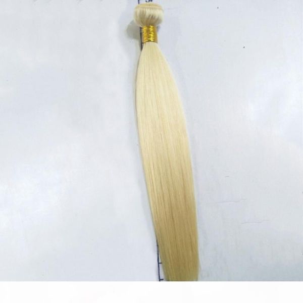 

virgin hair extensions blomde brazilian hair wefts color 613# peruvian indian mongolian cambodian hair weaves, dhl, Black