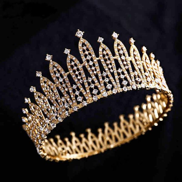 

hair clips & barrettes amanda novias bride wedding crown headdress 2021 baroque round white gauze dress accessories, Golden;silver