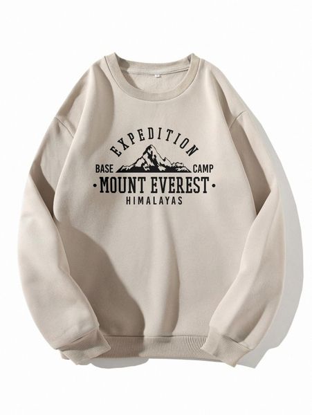 

mountain & letter graphic thermal pullover 42yw#, White;black
