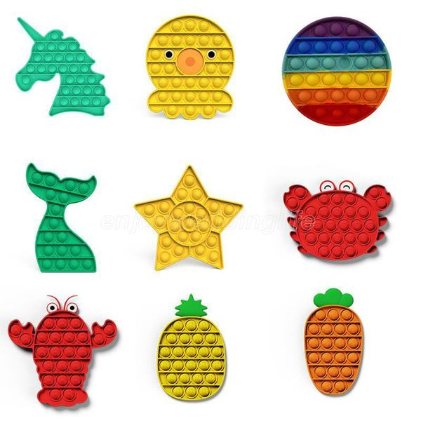 

us stock push bubble fidget toys pop it autism special needs stress reliever helps relieve stress and increase focus soft squeeze toy