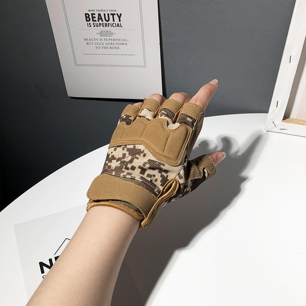 

half finger tactical gloves for men and women special forces army fans camouflage outdoor riding mountaineering fitness antiskid wear