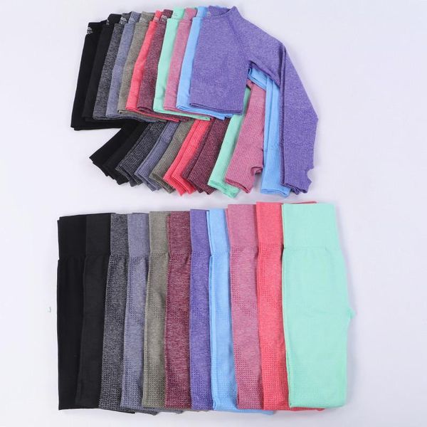 

yoga outfits seamless women set workout sportswear gym clothing fitness long sleeve crop high waist leggings sports suit, White;red