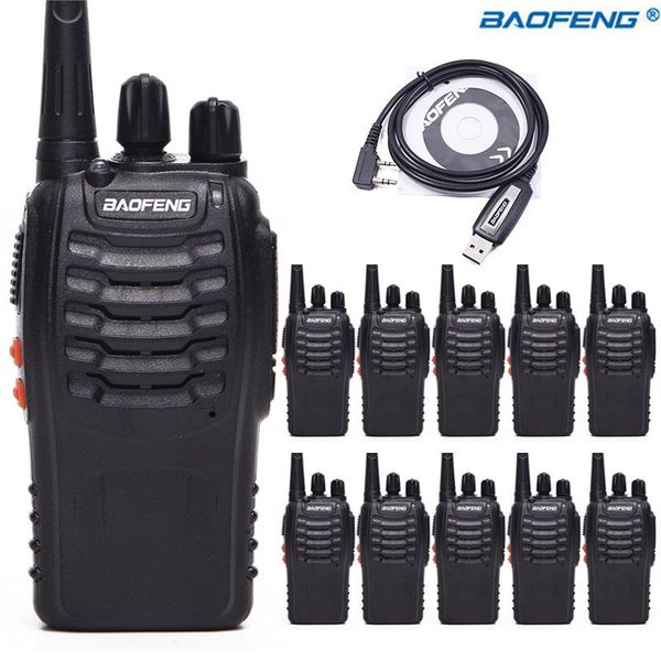 

walkie talkie 10pcs baofeng 5w handheld bf-888s two way radio bf 888s uhf 400-470mhz portable ham cb hf transceiver
