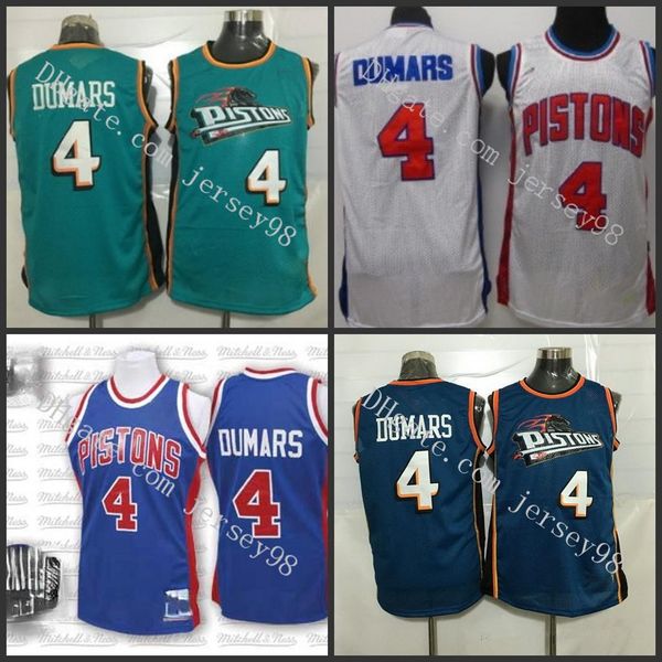 

детройт писторы мужчины # 4. джо дюмары белые с nba green men jersey, Black;red