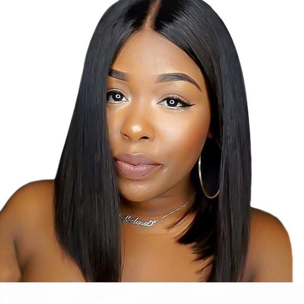 

selling bob lace front wigs silky straight brazilian human hair full lace wigs side part glueless short wigs for black women, Black;brown