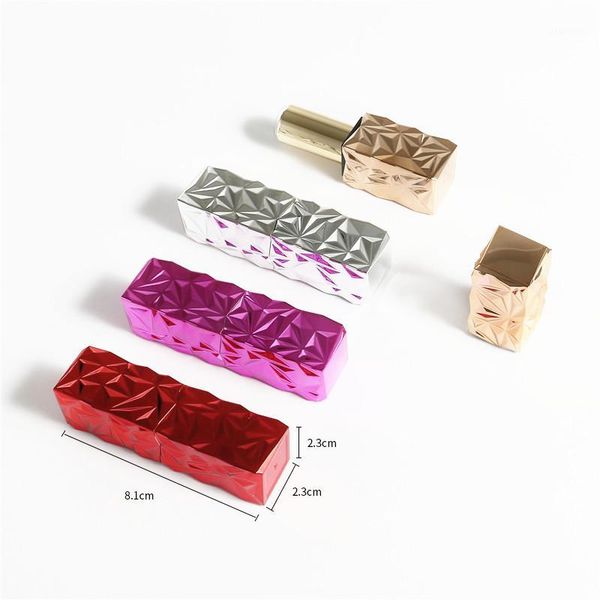 

12.1mm empty plastic magnetic high class cosmetic silver lipstick tube, elegant red classic beauty lip refillable bottle1