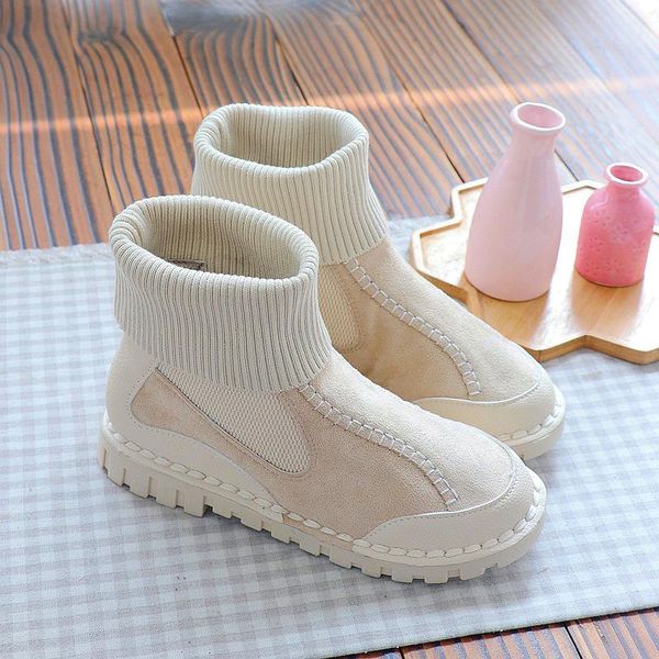 

boots literary hand-sewn female short retro flat soft bottom comfortable wool mouth wild casual cotton shoes, Black