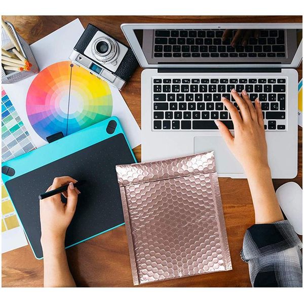 

7x9 inches pack of 25 rose gold colorful black red bubble mailers self seal waterproof cd padded envelopes gifts bag jllkwx