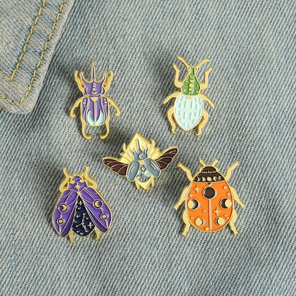 

cartoon insect pin funny fly ladybug cockroach enamel brooch fashion flying insect badge bag accessories jewelry gifts for child, Blue