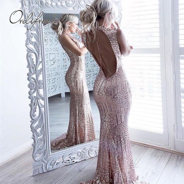 

casual dresses ordi2021 summer women long party dress floor length off shoulder backless maxi gold sequin, Black;gray