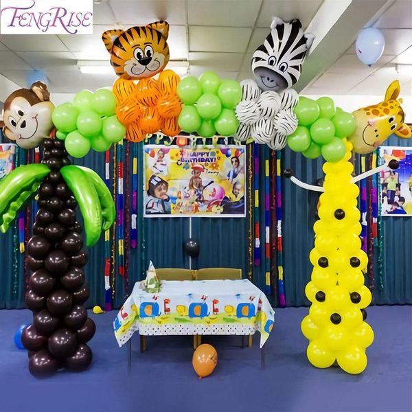 

fengrise с днем рождения партия украшения дети banner safari джунгли партия животных баннер партии благосклонности младенца день рождения де