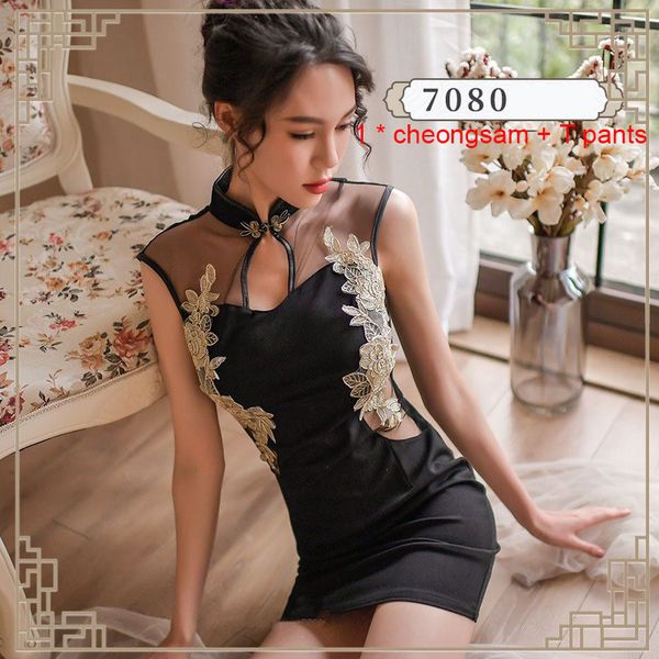 

сексуального женского белье горячего эротического белья порно чистой марли перспектива cheongsam вышитой страсть костюм равномерного искушен, Black;white