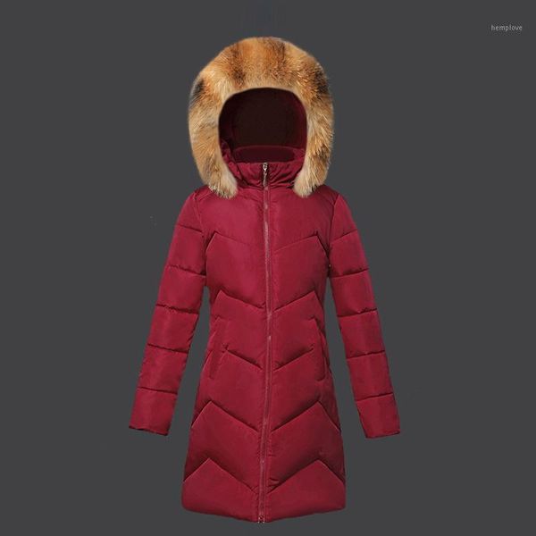 

winter jacket women 2020 fashion winter coat women real racoon fur hooded down jacket long parkas warm female outerwear1, Black