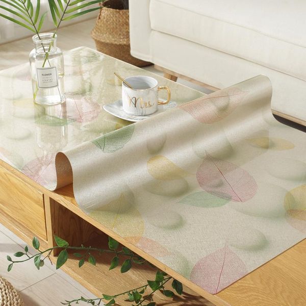 

hazy pvc tablecloth waterproof for kitchen table cover oil proof dust proof soft glass protector desk pad home decoration wmttan