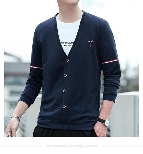 

knitted cardigan men's autumn winter han style slimming trend handsome sweater men's clothes casual coat1, White;black