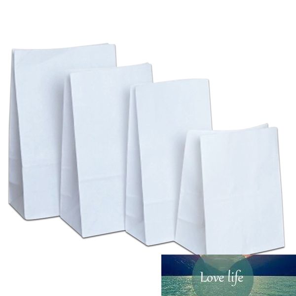 100 pçs / lote kraft papel top aberto multi tamanhos diy cozimento lanche lanche embalagem pacote de armazenamento festa presente papel branco pacote pacote