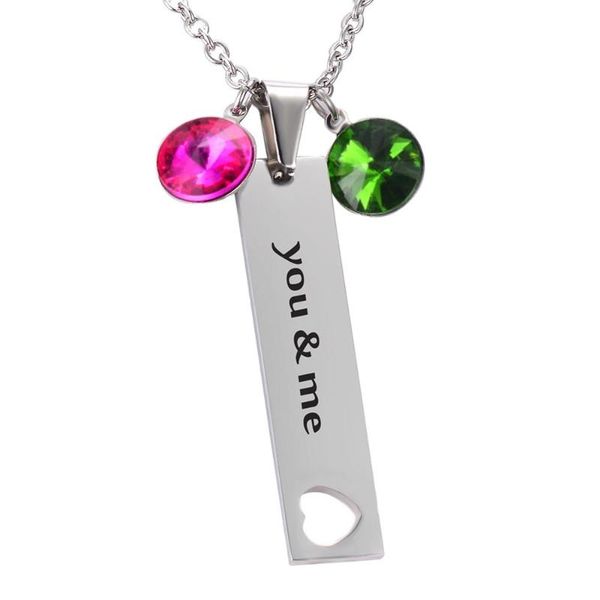 

pendant necklaces custom engraved name necklace,delicate initial necklace friend jewelry parent-child with birthstone, Silver