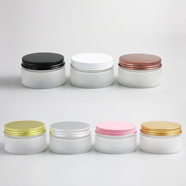 

20 x travel 100g 100cc empty frost pet cream cosmetic jar container with gold metal aluminium cap with pe pad1