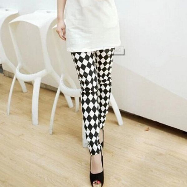 

casual black white vertical striped printed women leggings fashion elasticity ankle length pant female fitness legging1