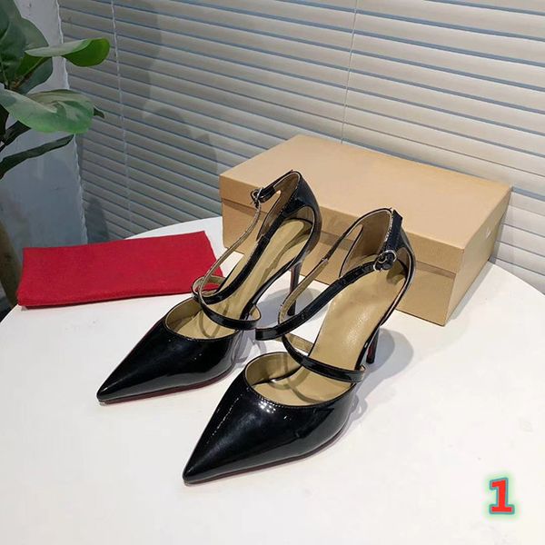 

2020 fashion high heels for women party wedding triple black red white spikes pointed toes pumps patent leather dress shoes size 34-42 with