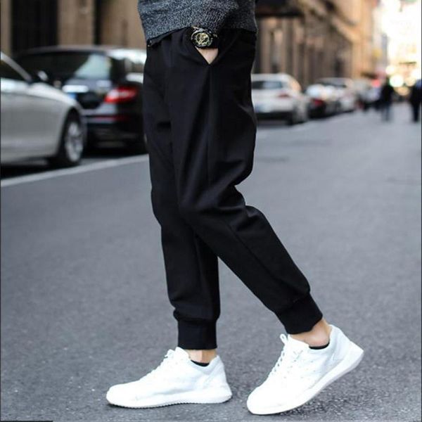 

men fashion casual ninth pants for sports1, Black