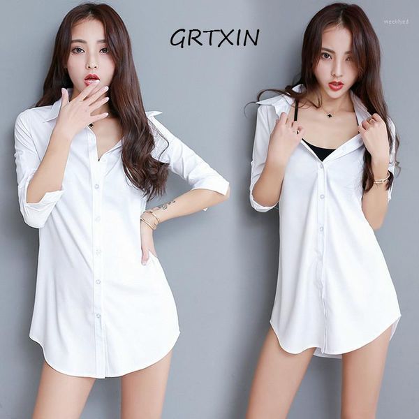

spring autumn korea women long-sleeved white shirt female lady's casual chiffon lapel slim workwear blouse 1