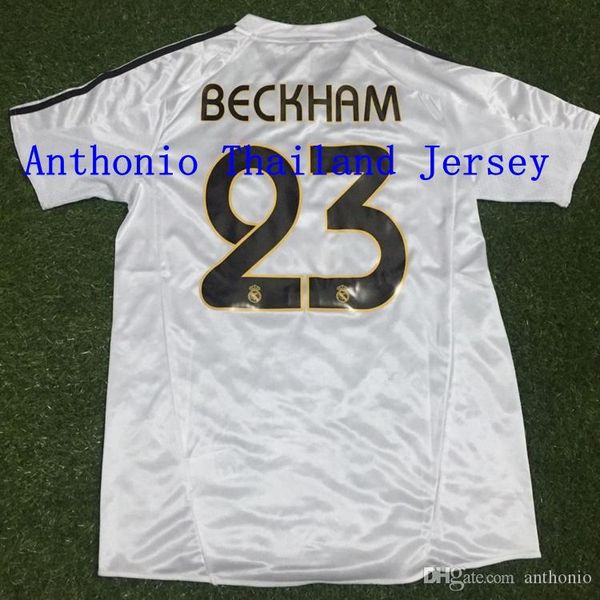 

real madrid soccer jersey retro vintage classic 0405 zidane beckham ronaldo carlos raul camisetas futbol camisa futebol maillot de foot, Black;yellow