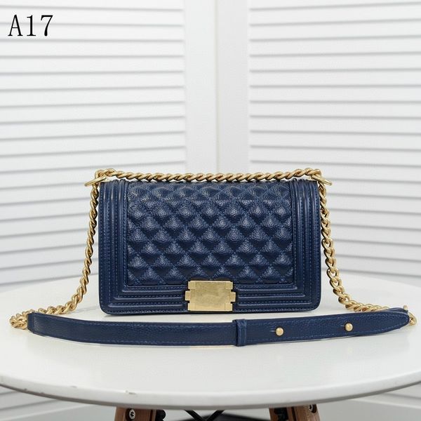 

classic handbag luxurys designers bags channel women bags fashion handbags919 chain shoulder bag boy grained calfskin & gold-metal blue