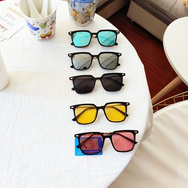 

korean jelly star same square black ocean piece color lens polarized sunglasses men and women