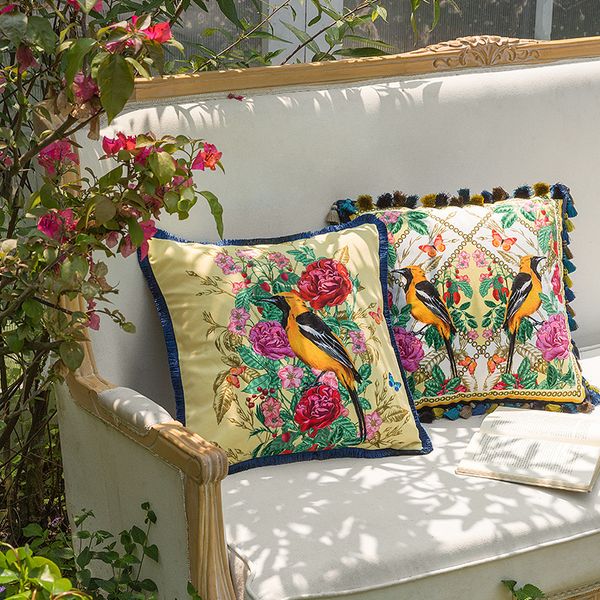 DunxDeco Coxim Capa Decorativa Fronha Caso Artístico Britânica Antiga Floresta Luxo Veludo Sofá Cadeira Coussin 201120