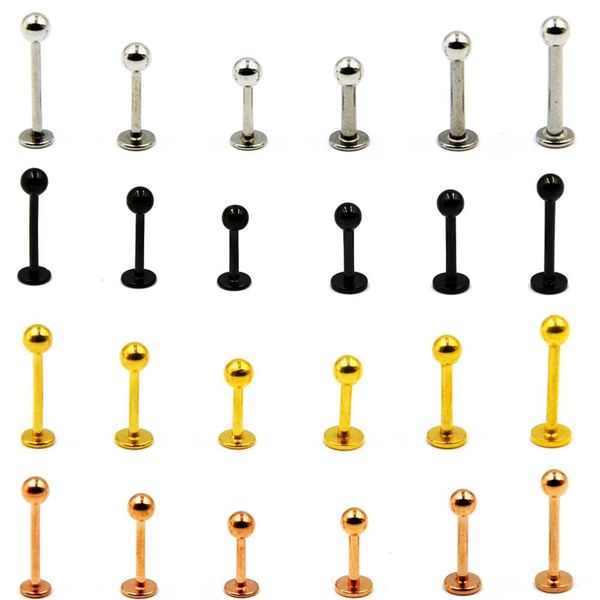 

1pcs 18g/16g 316l surgical steel ball labrets stud ring ear tragus cartilage ball lip ring earrings body piercing jewelry q bbyirp, Silver