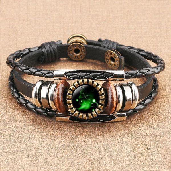 

classic 12 constellation time stone bracelet creative ancient blue retro copper tube bracelet cl jlltoo