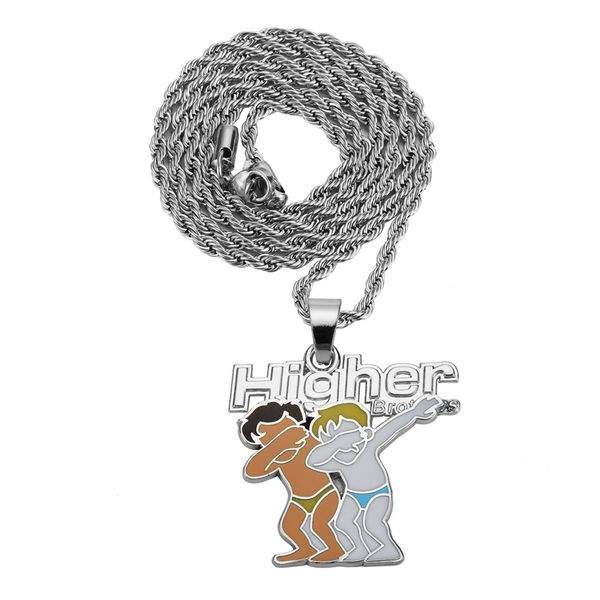 

ma siwei same paragraph 88 brothers pendant hiphop personality hip-hop necklace hipster rap jewelry men and women, Silver
