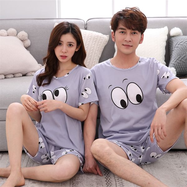 

2021 beautiful set short-sleeve pajamas ladies from cartoon pajama lover of the copy couple q6bu, Black;red