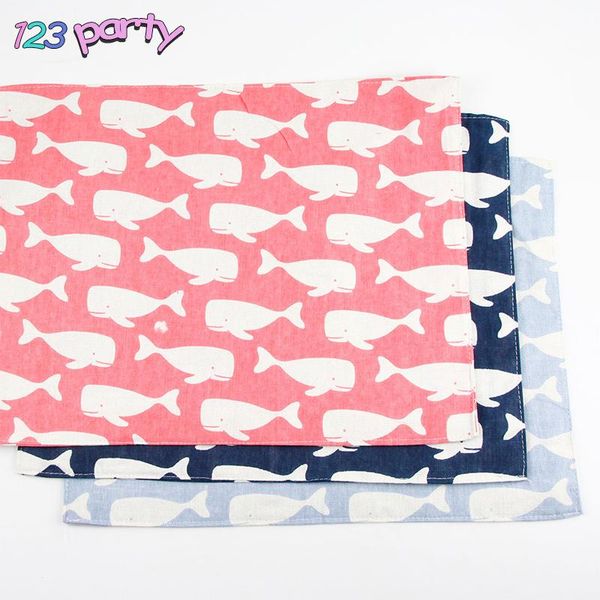 

whale cherry blossom cotton table mat fabric table mats napkins simple design tableware kitchen tool home decoration tablecloth