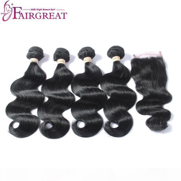 

amazingly soft and shiny, no smell,body wave malaysian human hair, unprocessed virgin hair 4 bundles with closure, no tangle after instal, Black