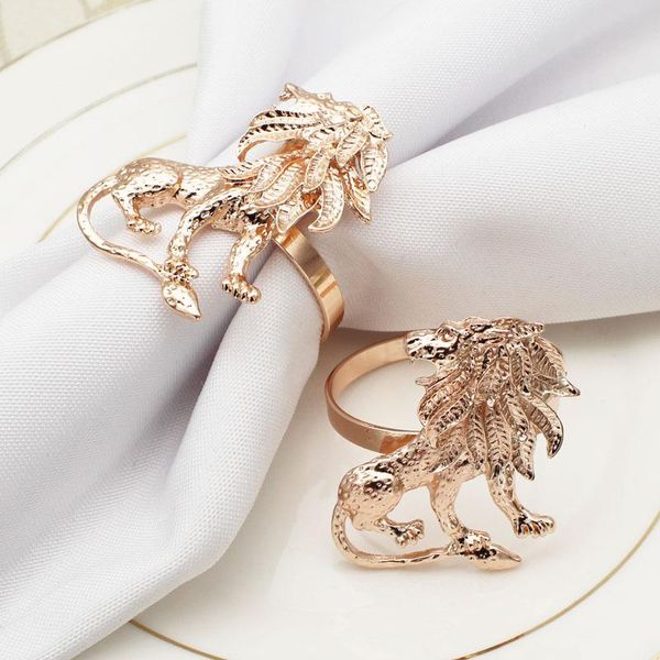 

napkin rings 12pcs/lot el western tableware lion button animal ring cloth