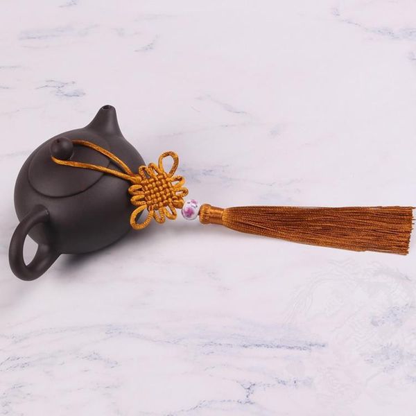 

10pcs multicolor chinese knots porcelain beads tassels diy jewelry curtain garments decorative accessories pendant craft tassels h qylgns