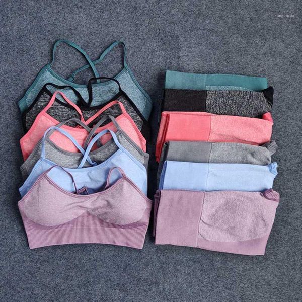 

yoga outfits high waist seamless pants beautiful back breathable bra set peach hips comfortable abdomen tights plus bra1, White;red